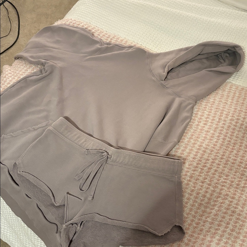 Skins Light purple/grey Hoodie short set